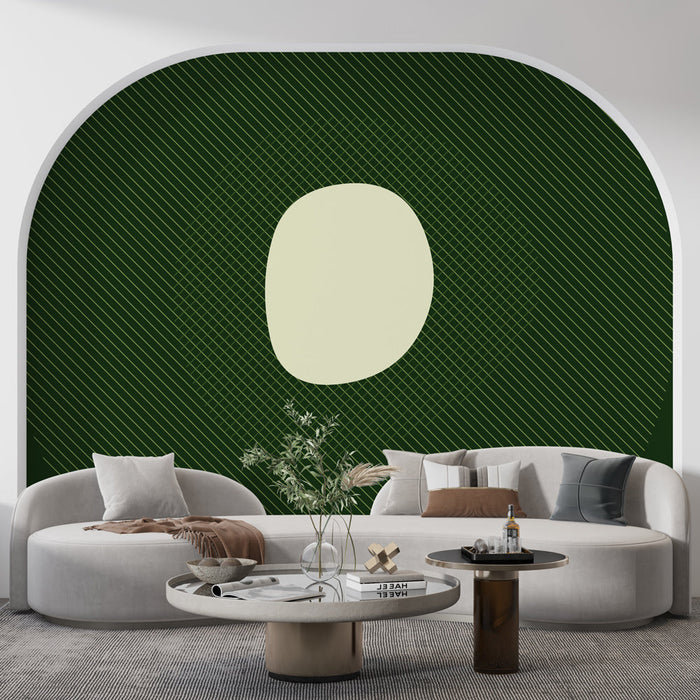 Tapetti | Moderni vihreä ja kermainen suunnittelu