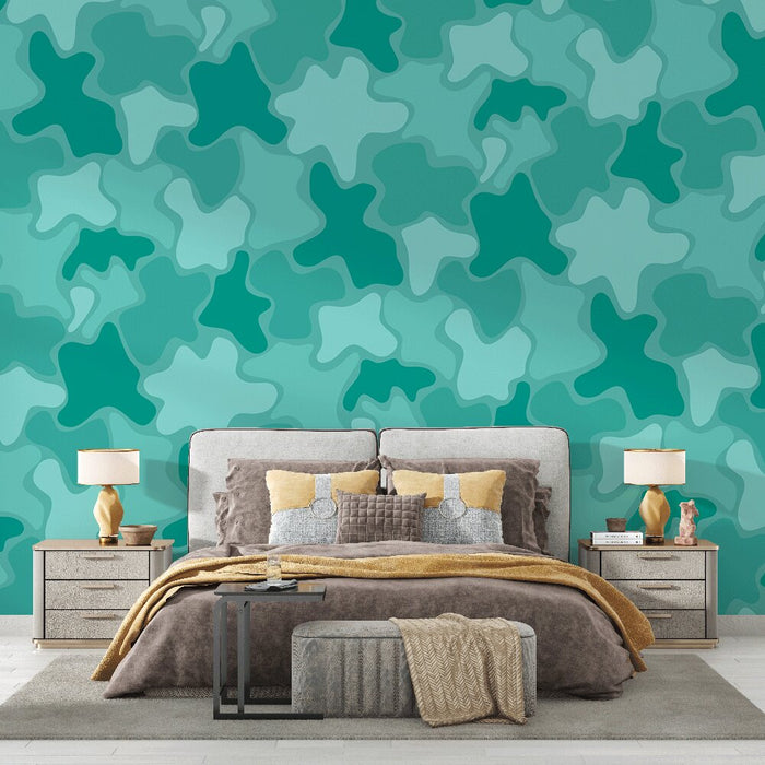 Mural Wallpaper abstract | Shades of blue and green