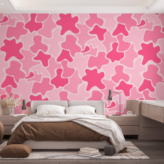 Флорални абстрактни тапети | Ярко розов модел