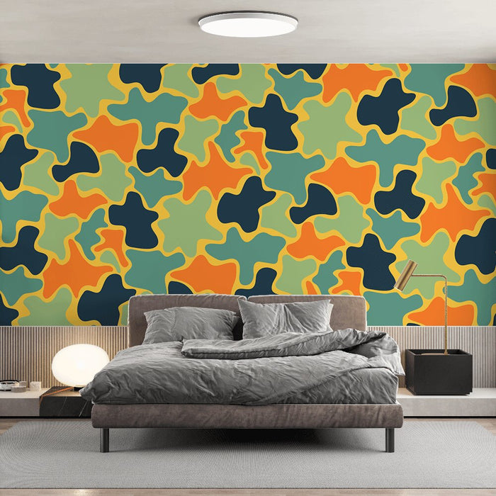 Mural Wallpaper camouflage | Multicolored abstract