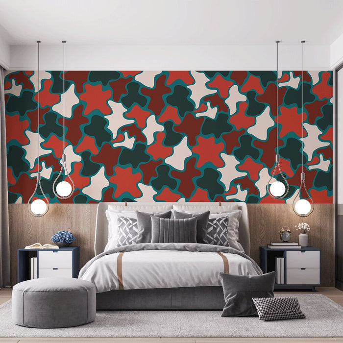 Tapeta nowoczesny kamuflaż | Kolorowy abstrakcyjny wzór