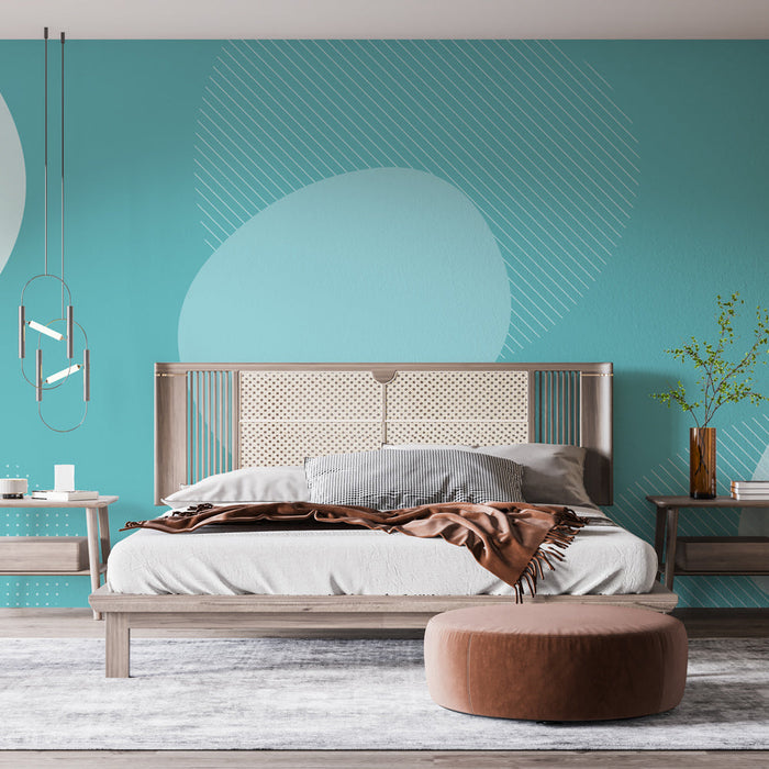 Carta da parati | Curve blu e strisce