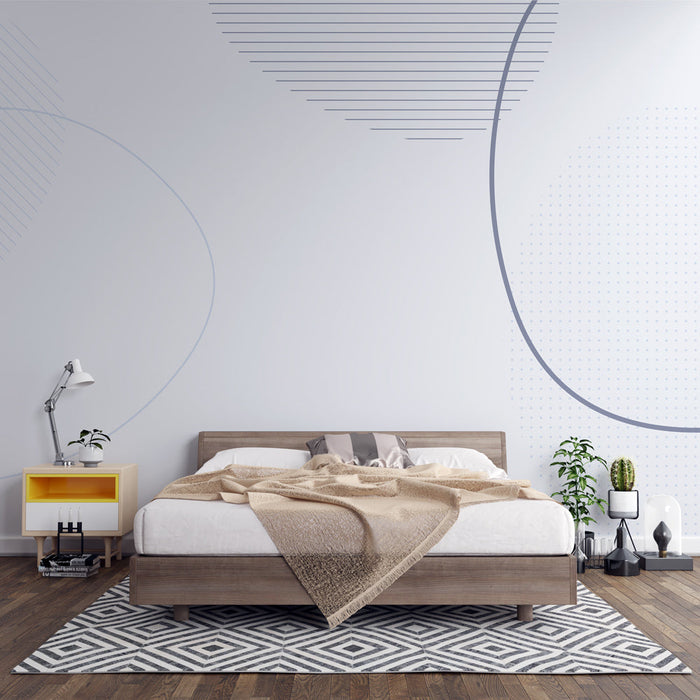 Mural Wallpaper abstract | Minimalist design blue and gray