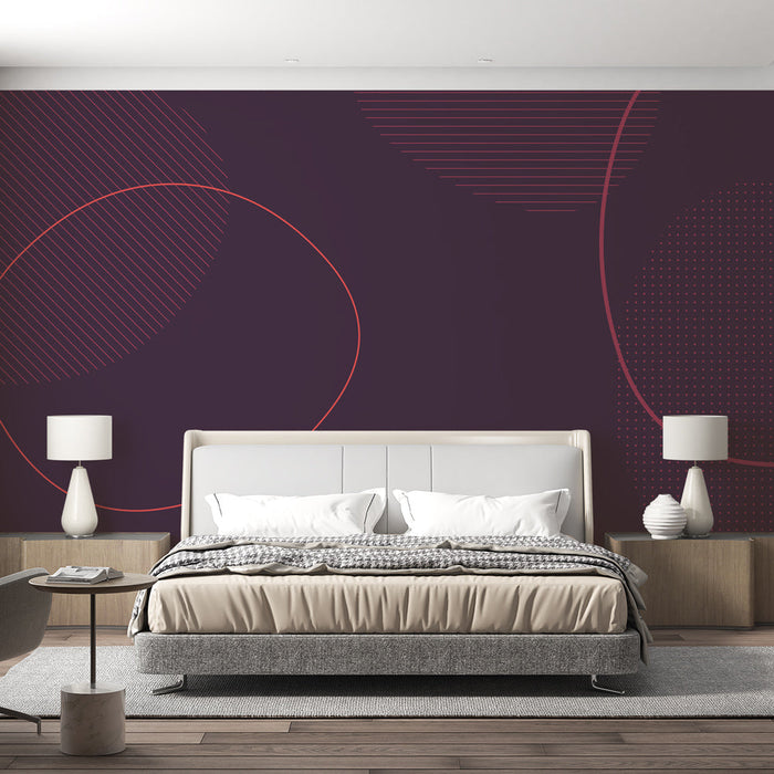 Mural Wallpaper Abstract | Red and Purple Graphic Design