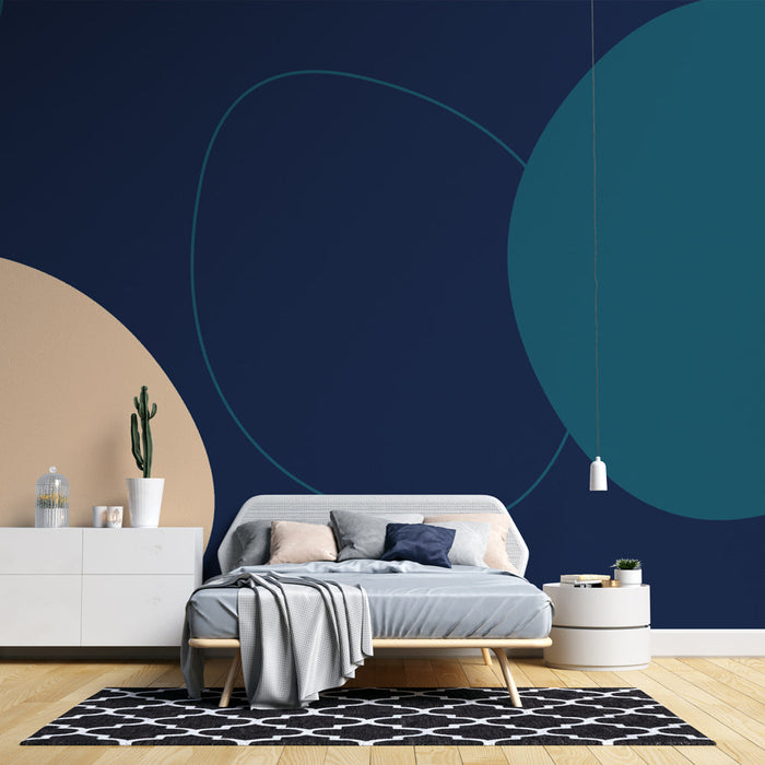 Tapeta | Organické tvary na tmavě modrém pozadí