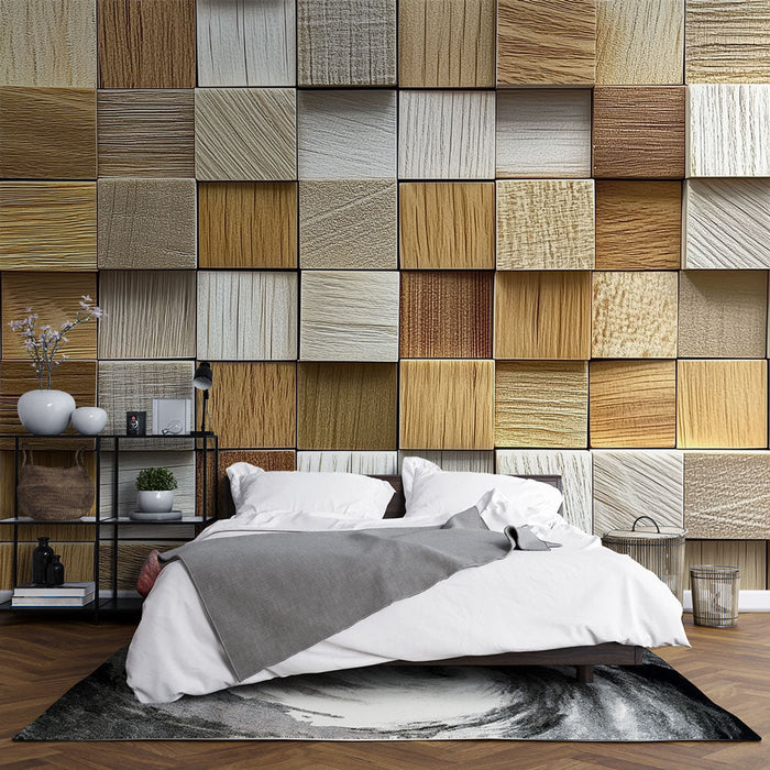 Fototapet ahşap küplerde | Doğal 3D tasarım