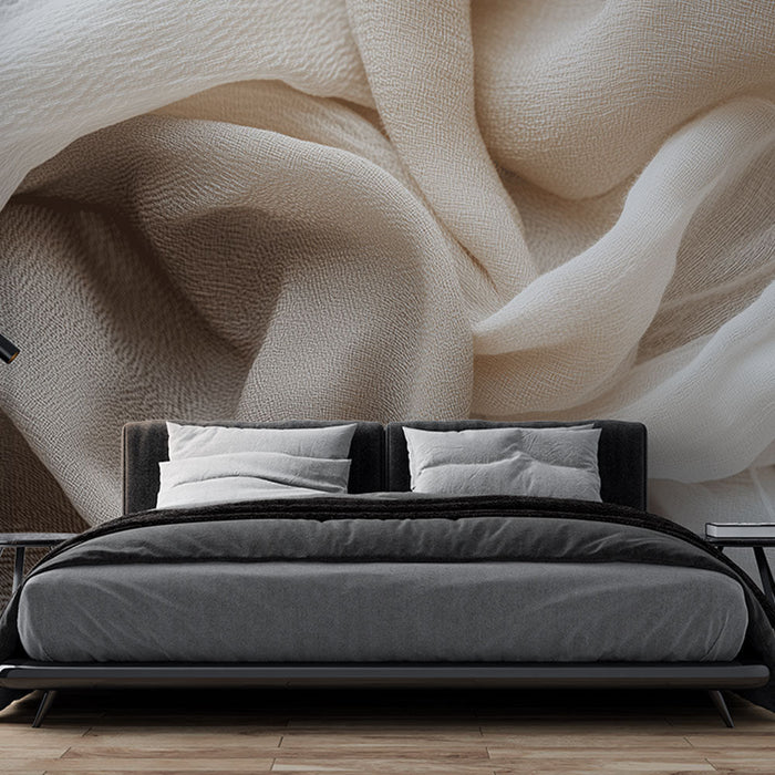 Tapeta na zeď textil | Měkká textura v neutrálních tónech