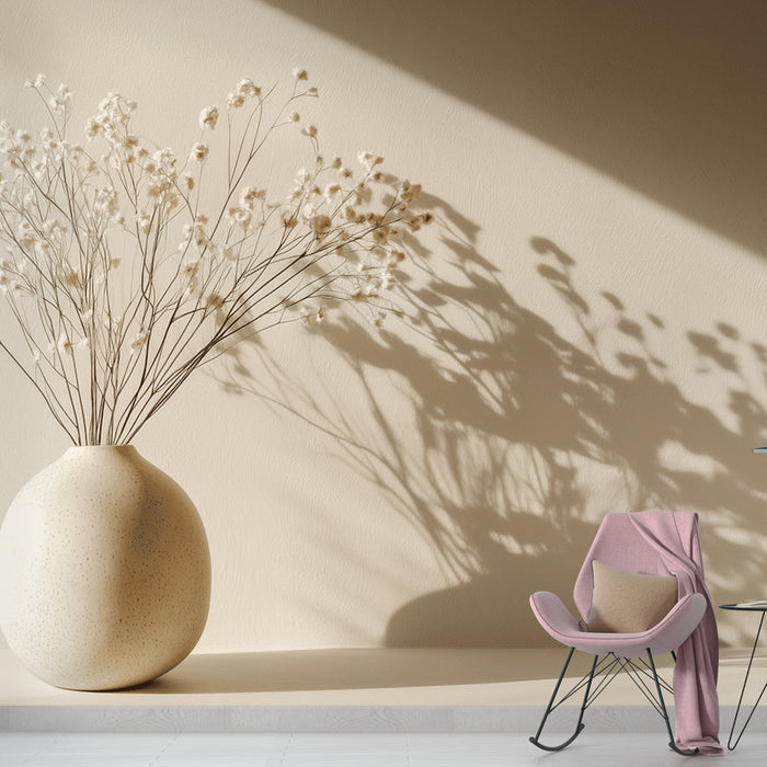 Тапет минималистична ваза | Чиста декорация в бежово
