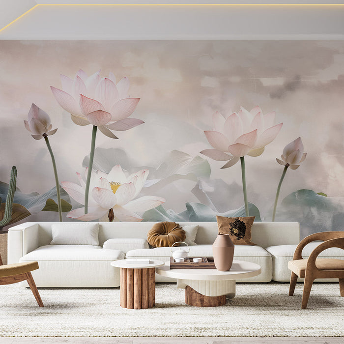 Zen Tapet | Rosa Lotus Blomster