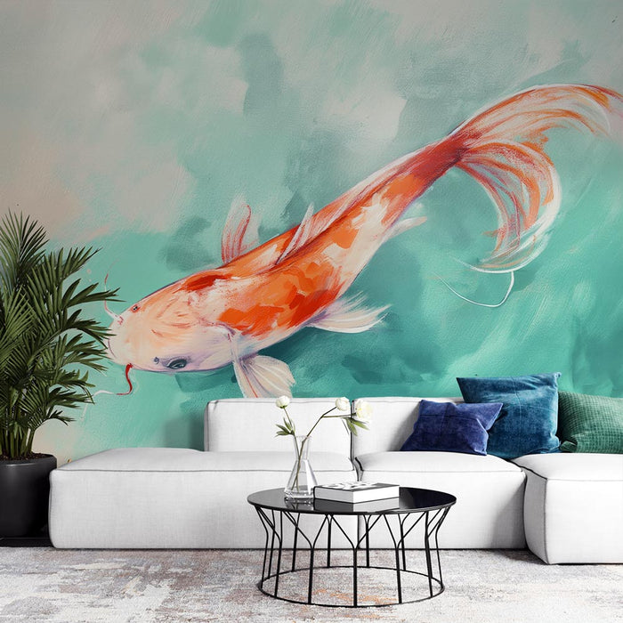 Tapete Zen Mural | Koi-Fisch-Gemälde