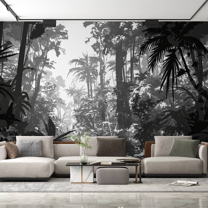 Jungle Mural Wallpaper | Monochrome Hostility