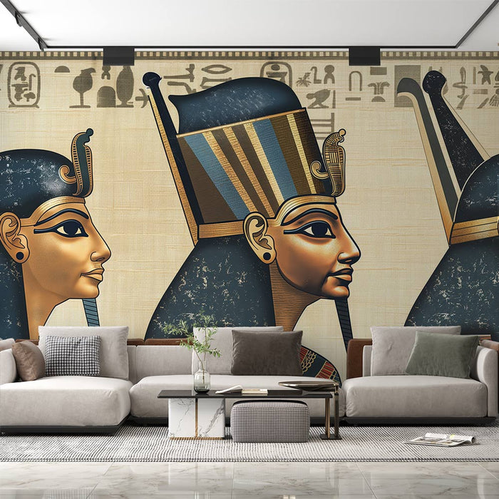 Mural Wallpaper Ancient Egypt | Pharaoh Cartouche on Papyrus