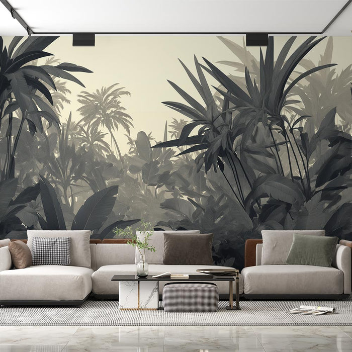 Jungle Mural Wallpaper | Hostility in Sepia