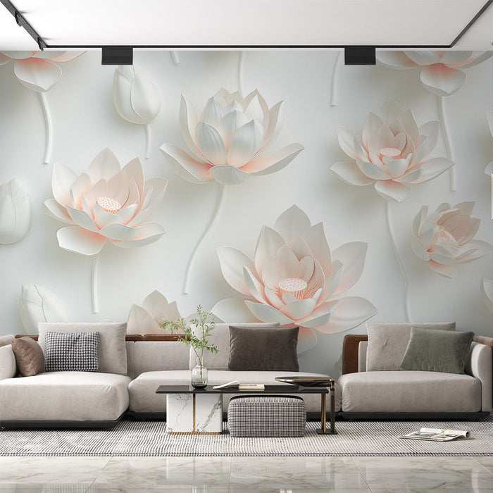 Mural Wallpaper Ancient Egypt | Lotus blomster i relieff