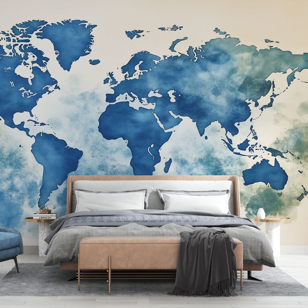 World Map Mural Wallpaper | Travel Wall Decorations — WonderMural