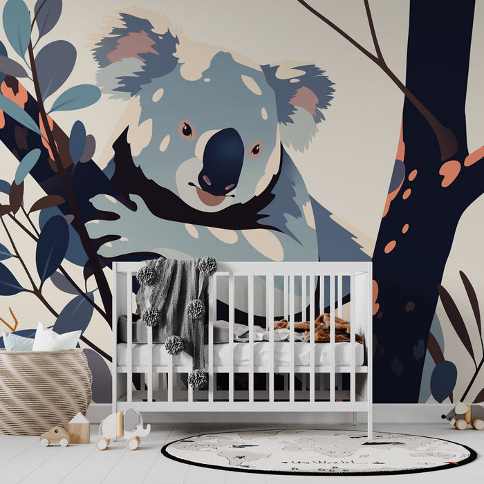 Koala Wallpaper | Camouflage in Eucalyptus Mural Wallpaper