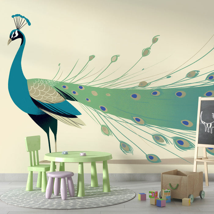 Peacock Mural Wallpaper | Majestic Feathers