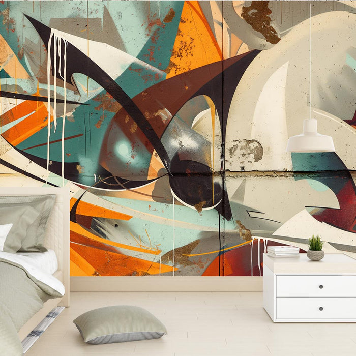 Фототапет тийнейджърска спалня | Графити върху повредена стена