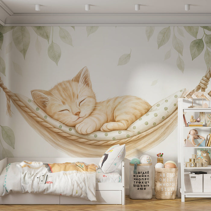 Fototapet-kedi | Bir hamakta kedi tatlılığı