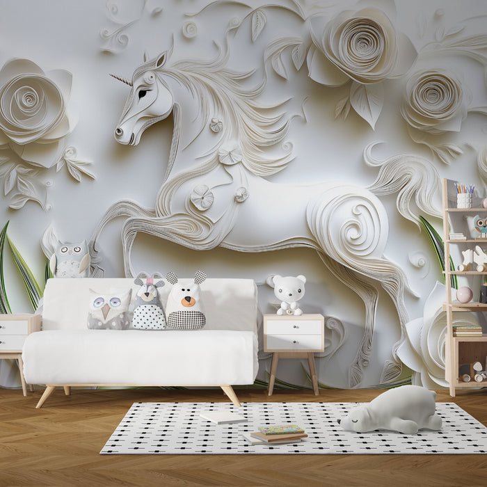 Tapeta jednorožec | Design z papírového výřezu