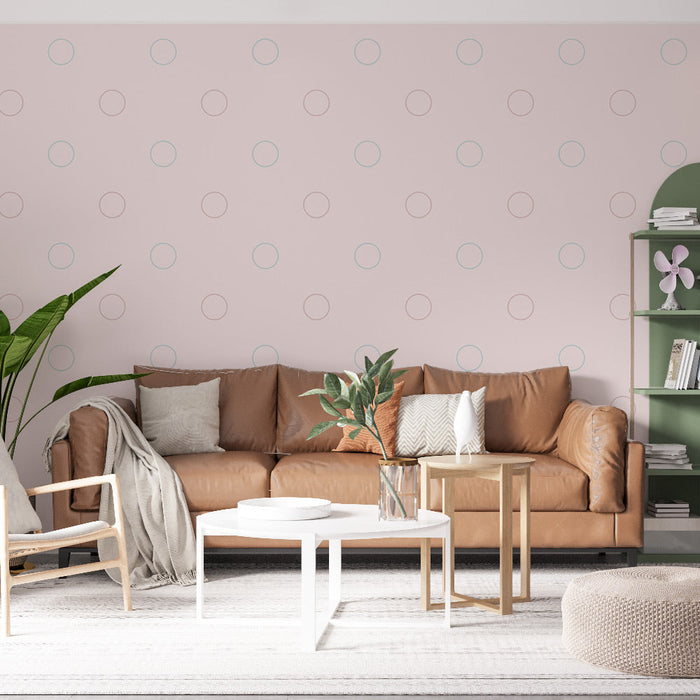 Falfestmény tapéta pontokkal | Pasztell rózsaszín háttér