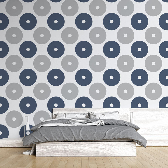 Fototapet | Blå og grå sirkler