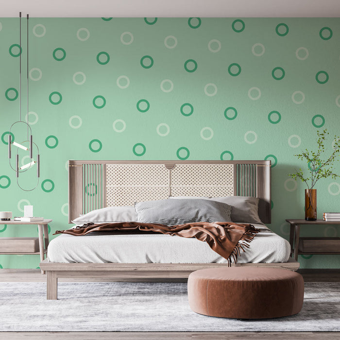 Papel de parede com pontos verdes | Design fresco e divertido