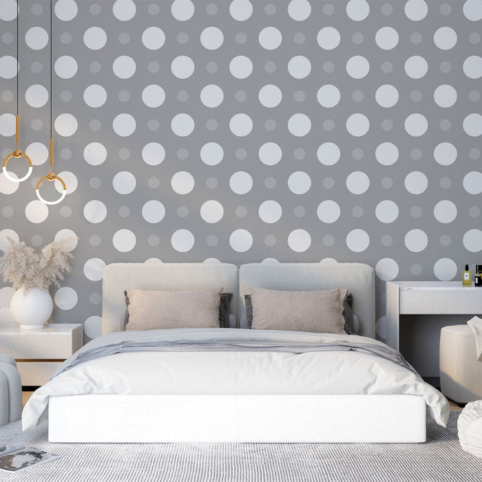 Papel de parede com pontos | Padrão branco em fundo cinza