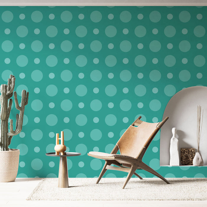 Tapete mit Punkten | Türkis Grün
