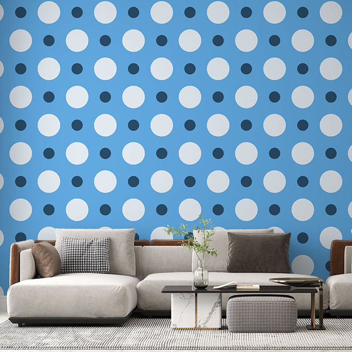 Papel pintado lunares | Azul cielo y azul marino