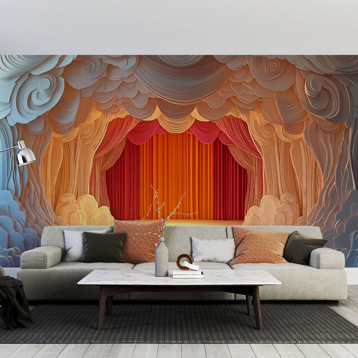 Tapeta divadlo | Barevný reliéfní design