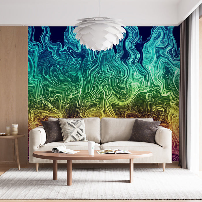 Tapete с мраморен десен | Взрив от ярки цветове