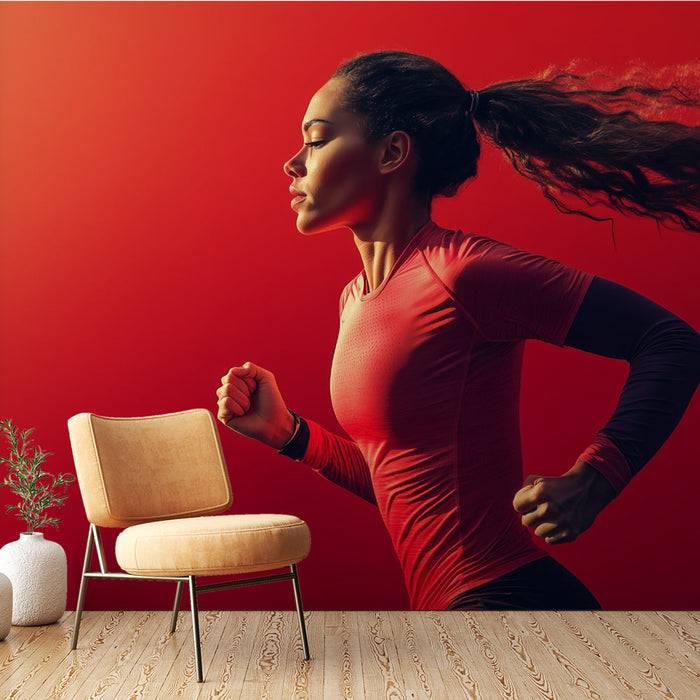 Tapeta Bieganie | Dynamiczny Czerwony Momentum