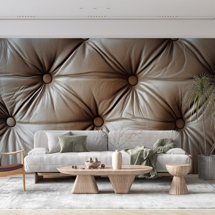 Tapetti tufted | Ruskea nahkainen efekti