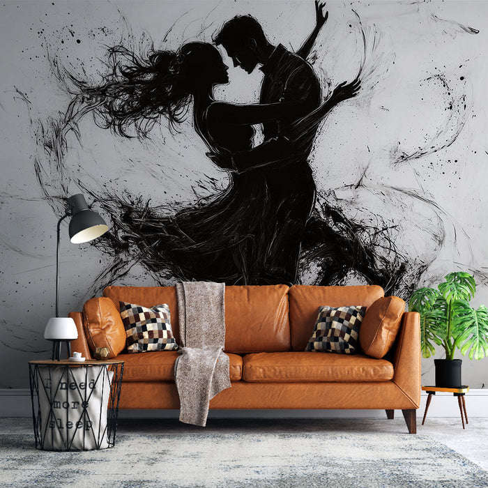 Tapet dans | Kunstnerisk omfavnelse i sort og hvid