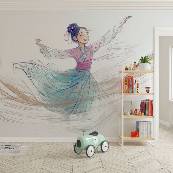 Fototapet elegantna plesalka | Tekoča umetniška ilustracija