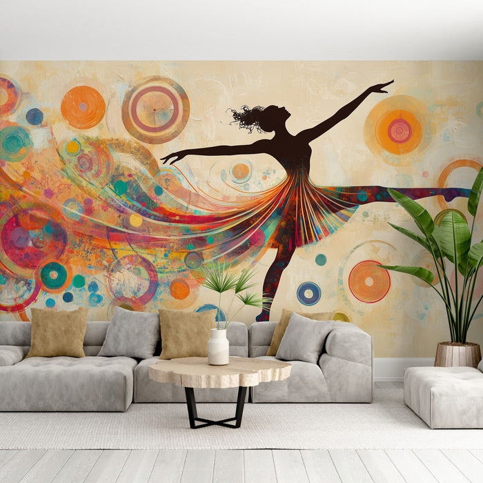 Mural Wallpaper colorful dancer | Burst of artistic movements