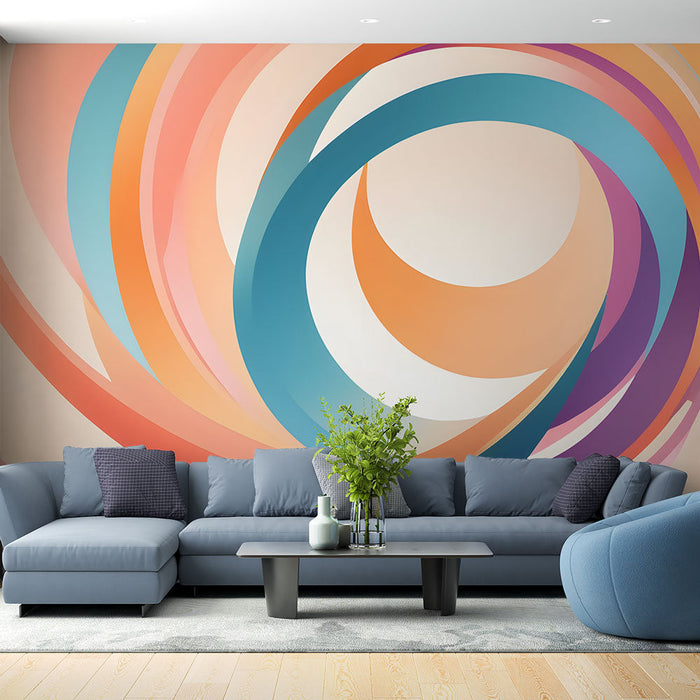 Papel pintado colorful swirl | Diseño dinámico y moderno