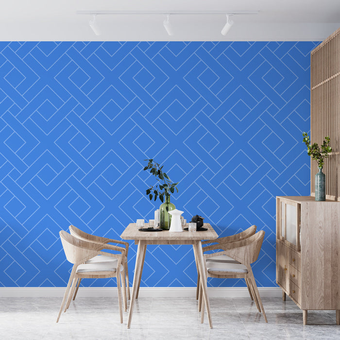 Falfestmény tapéta geometrikus | Kék minta