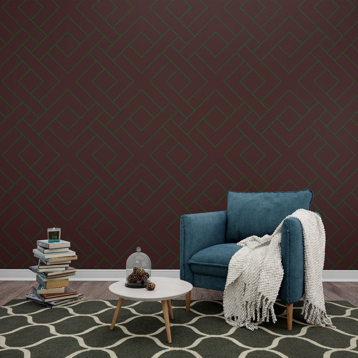 Tapetă | Model geometric negru și roșu