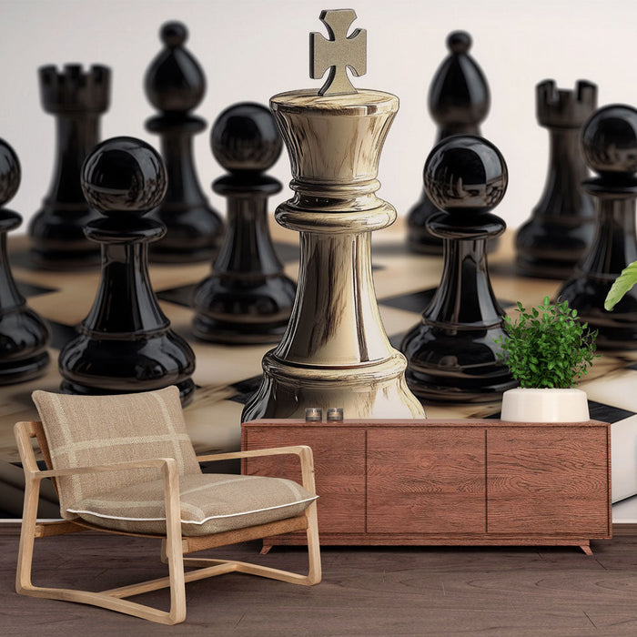 Foto Behang checkerboard | Elegant ontwerp van schaakstukken