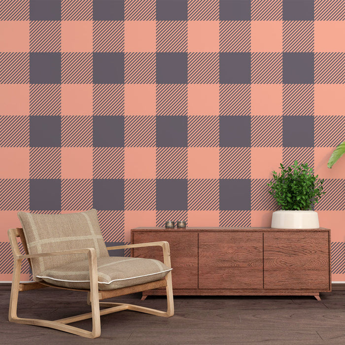 Falfestmény csempe | Klasszikus rózsaszín és szürke minta