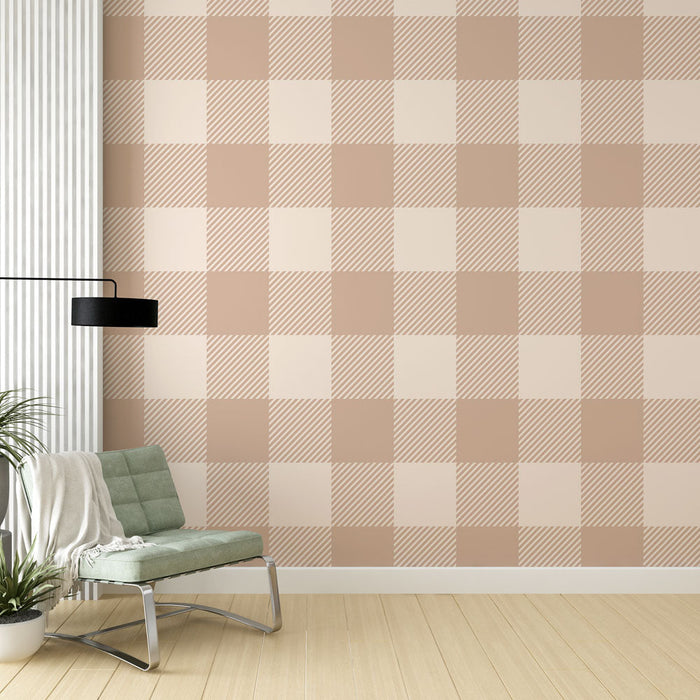 Tapete Fliesen | Klassisches beige- und cremefarbenes Muster