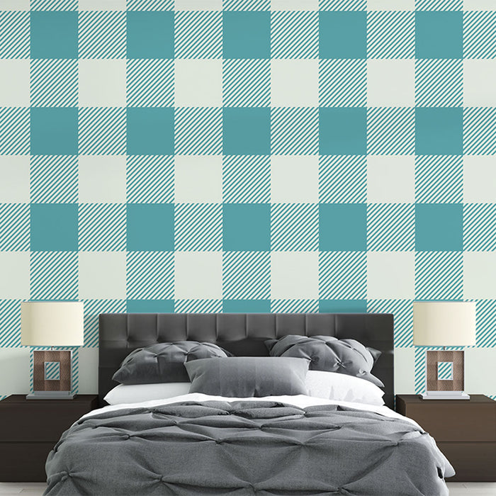 Carta da parati murali | Modello blu e bianco