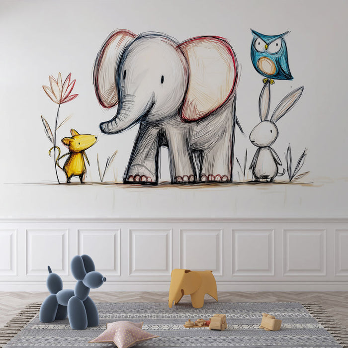 Tapete s zabavnim životinjama | Šareni crtić