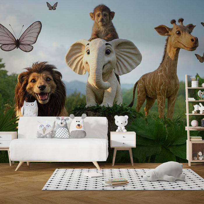 Papel pintado animales | Escena de safari animada