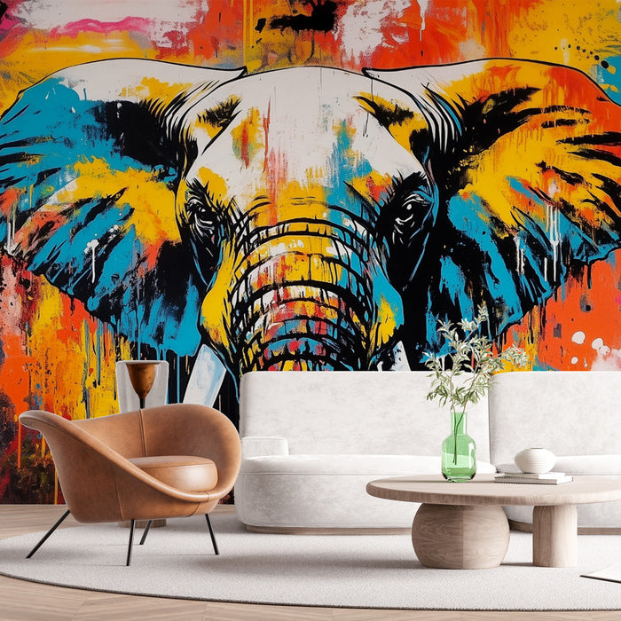 Фототапет Слон | Цветно графити изкуство