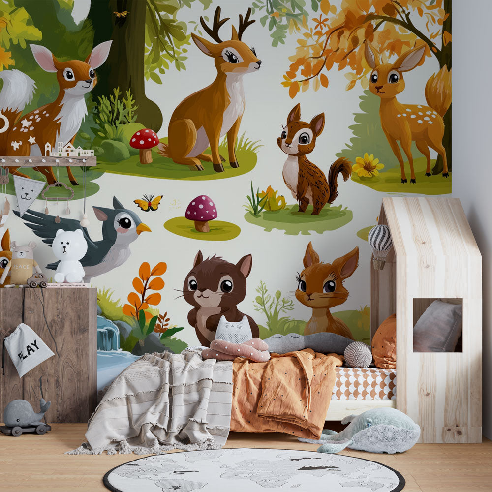 Mural Wallpaper enchanted forest | Animals and Nature  WonderMural
