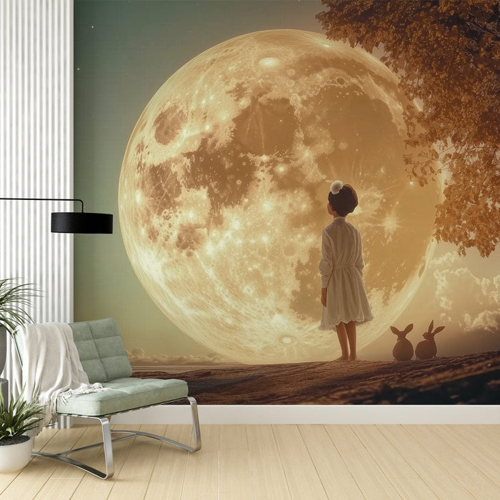 Papel de parede Dreamer | Criança e Luz da Lua