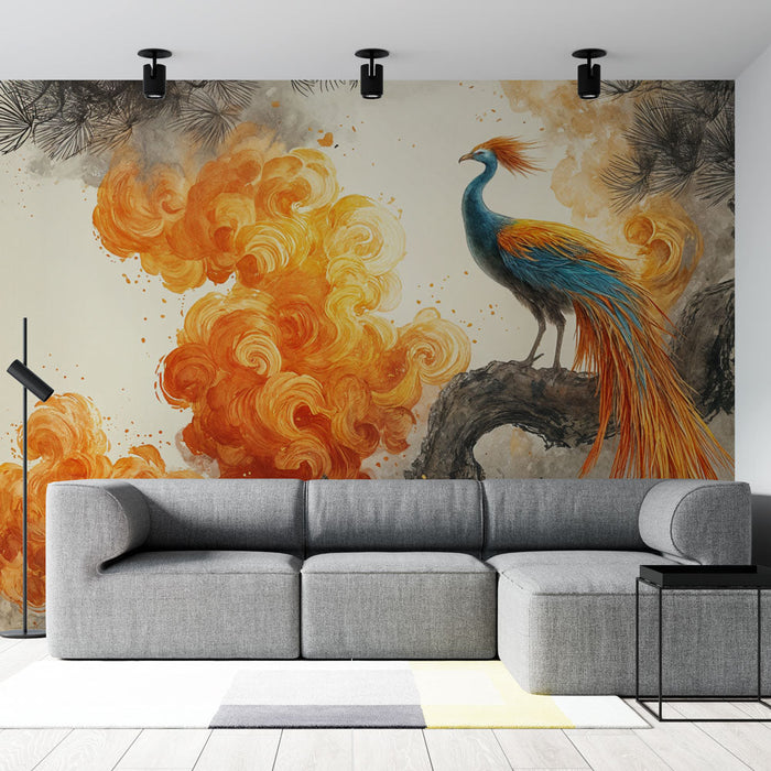 Tapeta firebird | Umělecký a elegantní ilustrace